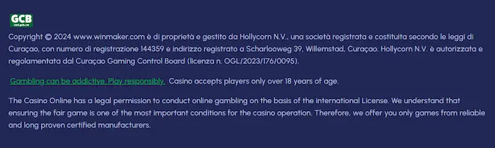 WinMaker Casino Australia respons